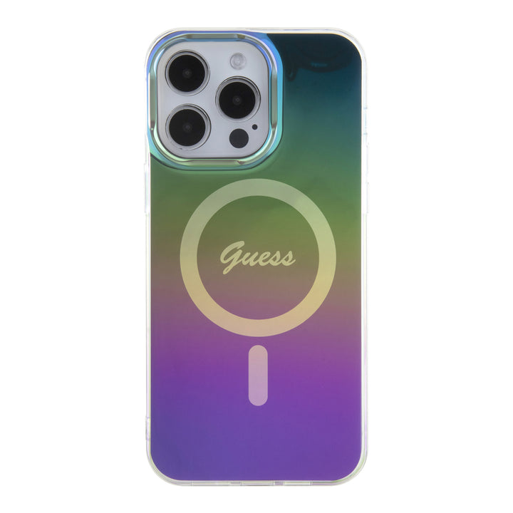 Guess iPhone 15 Pro Backcover hoesje - Magsafe - Iridescent - Zwart-Hoesjes-Ilumina Benelux