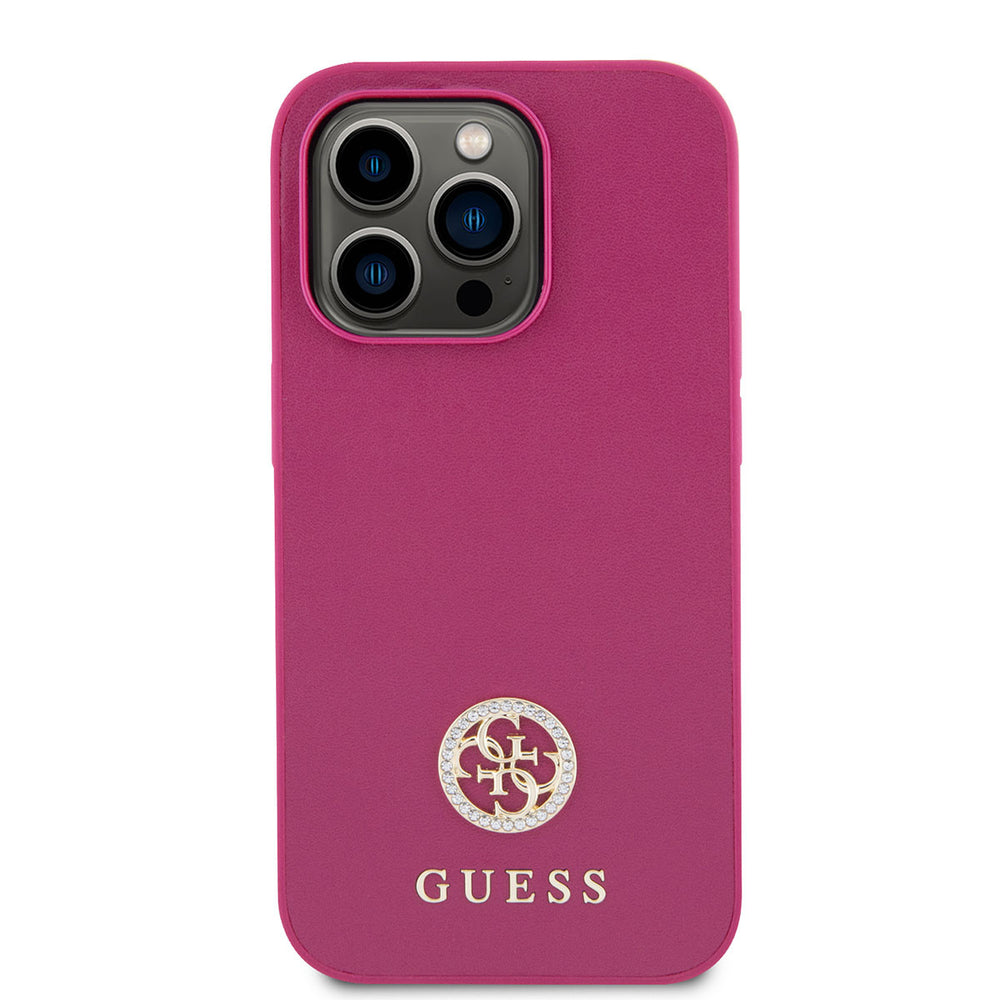 Guess iPhone 15 Pro Hardcase Backcover Strass - Roze-Hoesjes-Ilumina Benelux