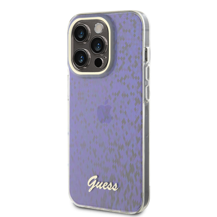 Guess iPhone 15 Pro Hardcase hoesje - Faceted Mirror - Disco Purple-Hoesjes-Ilumina Benelux