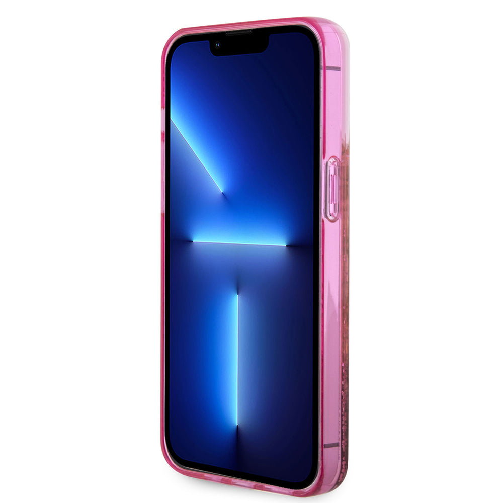 Guess iPhone 15 Pro Max Backcover hoesje - Liquid Glitter - 4G Pattern - Roze-Hoesjes-Ilumina Benelux