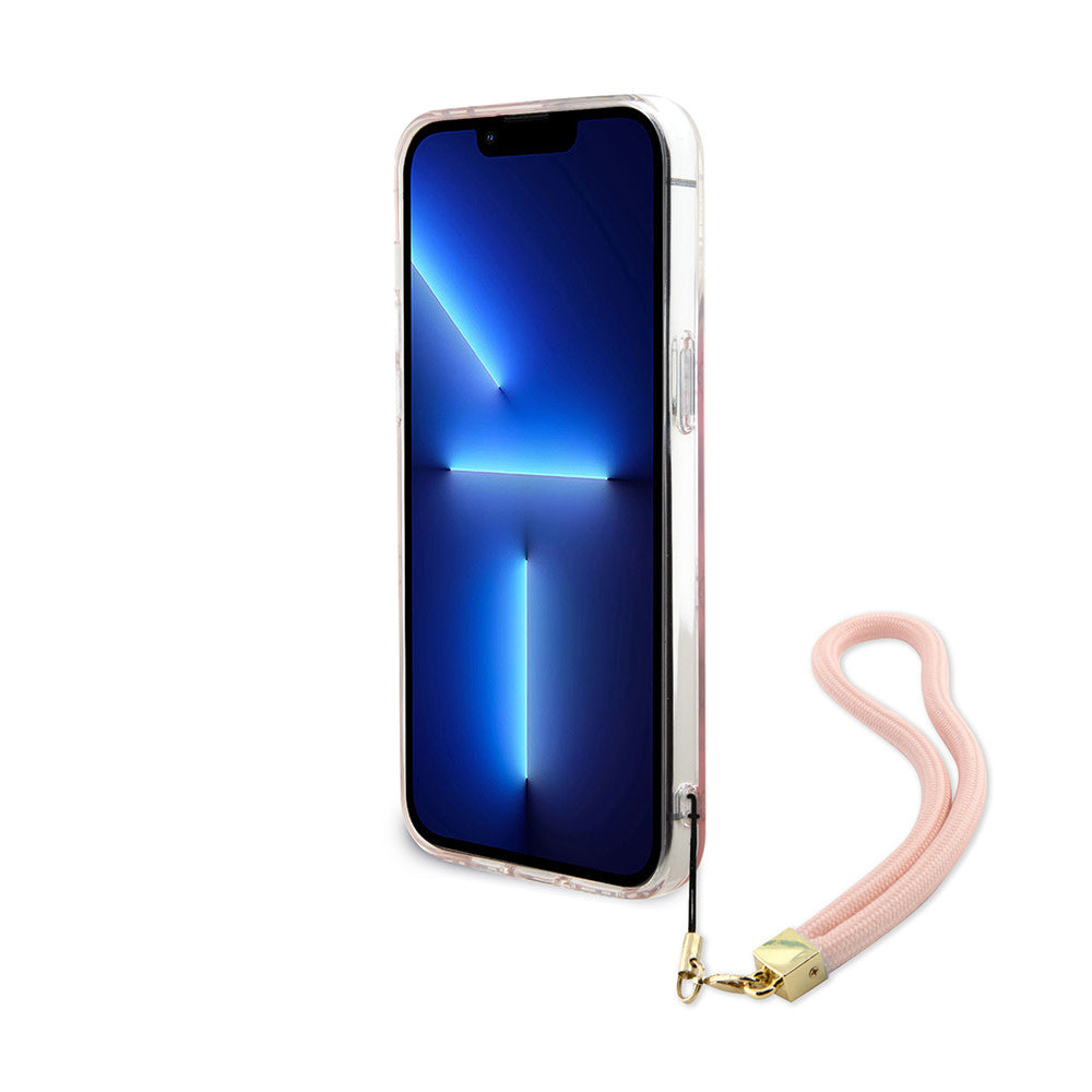 Guess iPhone 15 Pro Max Backcover hoesje ML IRIDESCENT GLITTER PEONY - Roze-Hoesjes-Ilumina Benelux