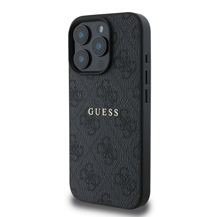Guess iPhone 15 Pro Max Backcover hoesje - MagSafe - 4G Classic Metal Logo - Zwart-Hoesjes-Ilumina Benelux