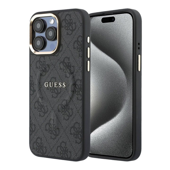 Guess iPhone 15 Pro Max Backcover hoesje - MagSafe 4G With Classic Logo - Zwart-Hoesjes-Ilumina Benelux