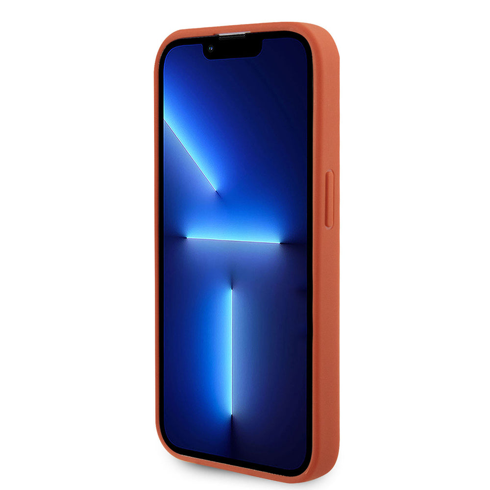Guess iPhone 15 Pro Max Backcover hoesje Perforated 4G - glitter - Oranje-Hoesjes-Ilumina Benelux