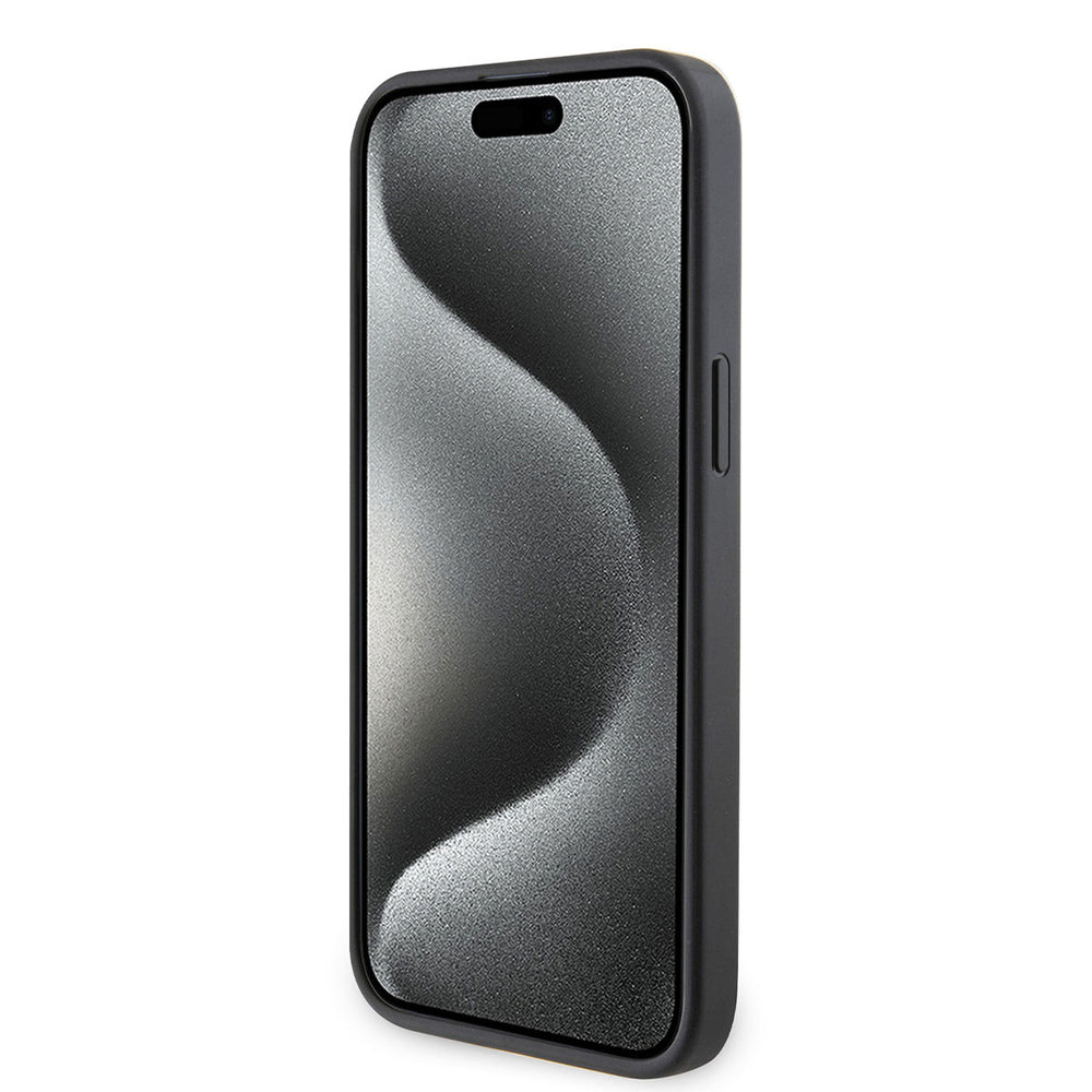 Guess iPhone 15 Pro Max Hardcase hoesje - 4G - Big Metal Logo - Grijs-Hoesjes-Ilumina Benelux