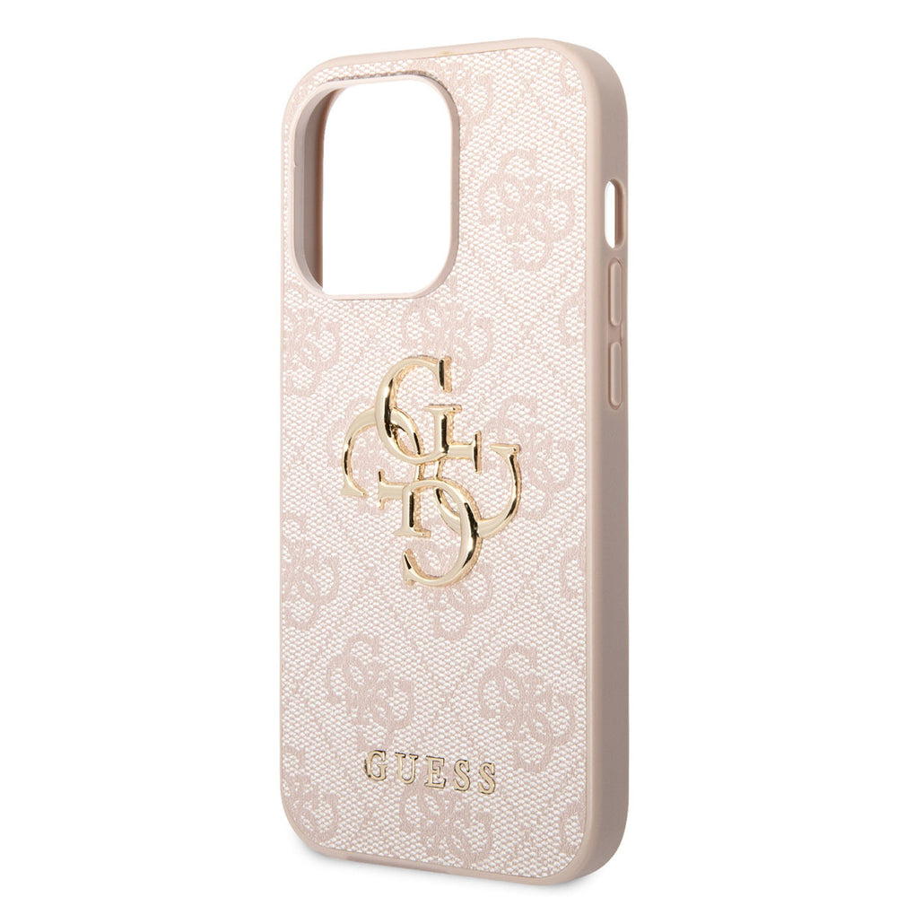 Guess iPhone 15 Pro Max Hardcase hoesje - 4G - Big Metal Logo - Roze-Hoesjes-Ilumina Benelux