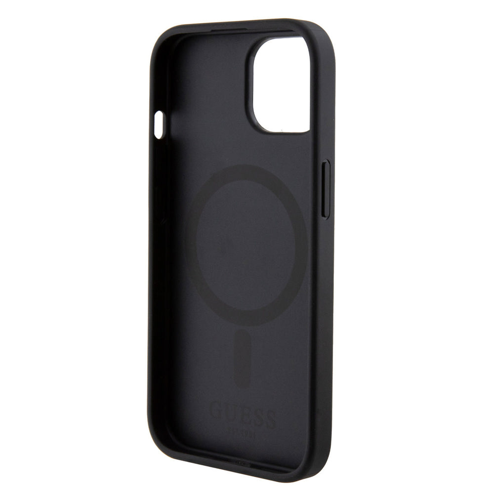 Guess iPhone 15 hardcase - Saffiano - Magsafe - Black-Hoesjes-Ilumina Benelux