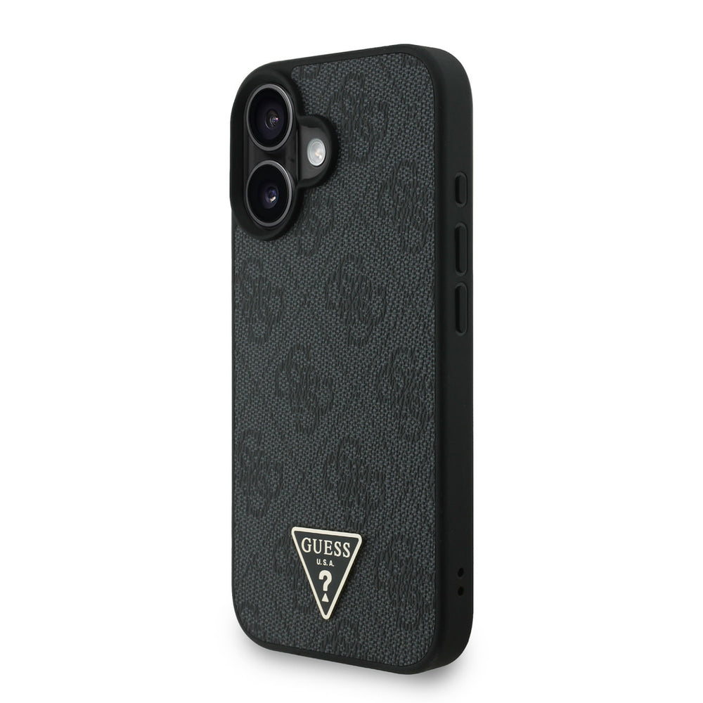 Guess iPhone 16 Back Cover hoesje - MagSafe - Triangle Logo With Strap - Roze-Hoesjes-Ilumina Benelux