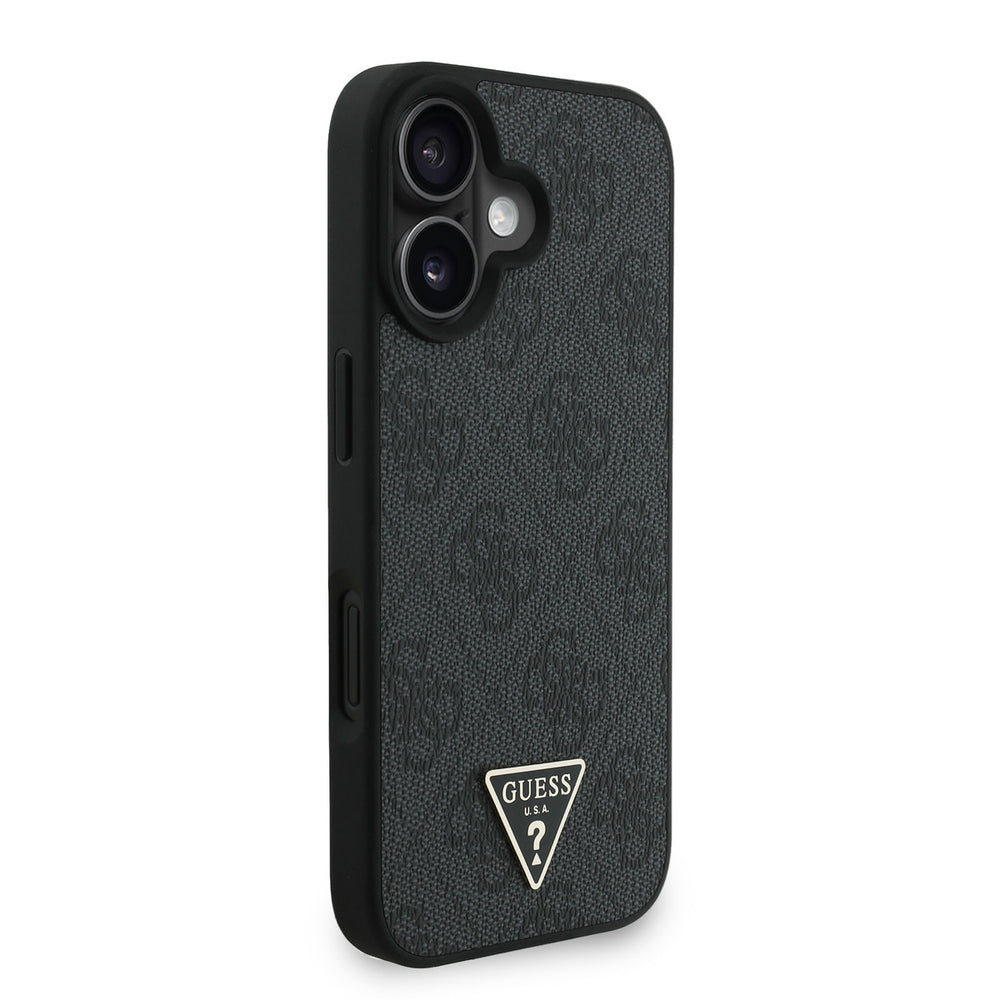 Guess iPhone 16 Back Cover hoesje - MagSafe - Triangle Logo With Strap - Roze-Hoesjes-Ilumina Benelux