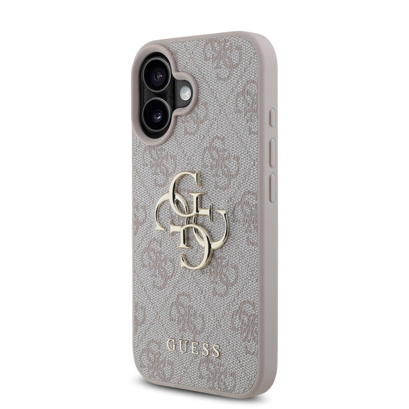Guess iPhone 16 Backcover hoesje - 4G - Big Metal Logo - Roze-Hoesjes-Ilumina Benelux
