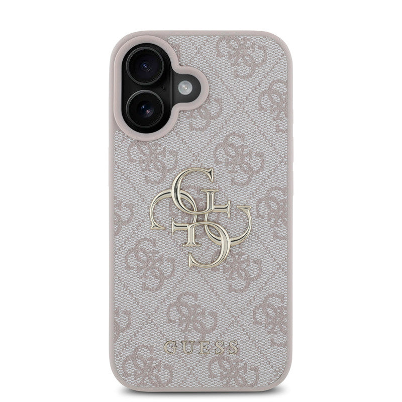 Guess iPhone 16 Backcover hoesje - 4G - Big Metal Logo - Roze-Hoesjes-Ilumina Benelux