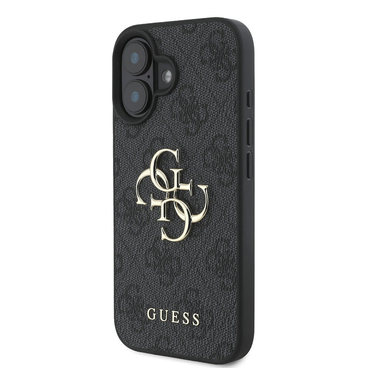 Guess iPhone 16 Backcover hoesje - 4G - Big Metal Logo - Zwart-Hoesjes-Ilumina Benelux