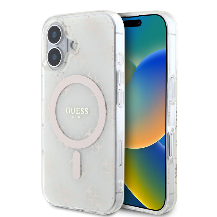 Guess iPhone 16 Backcover hoesje Magsafe IML g - Wit-Hoesjes-Ilumina Benelux