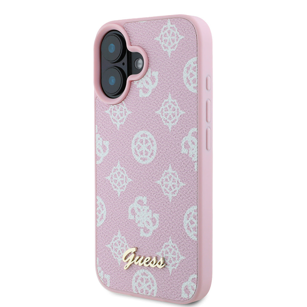 Guess iPhone 16 Backcover hoesje Magsafe PU peony - Roze-Hoesjes-Ilumina Benelux
