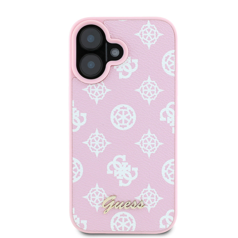 Guess iPhone 16 Backcover hoesje Magsafe PU peony - Roze-Hoesjes-Ilumina Benelux
