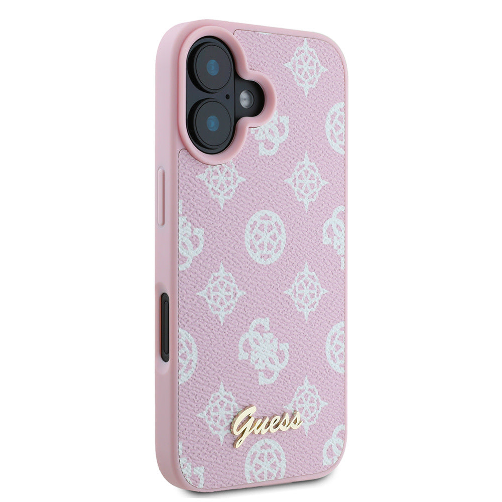 Guess iPhone 16 Backcover hoesje Magsafe PU peony - Roze-Hoesjes-Ilumina Benelux