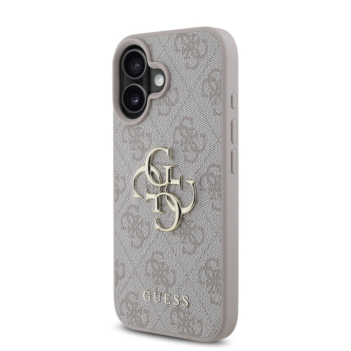 Guess iPhone 16 Plus Backcover hoesje - 4G - Big Metal Logo - Roze-Hoesjes-Ilumina Benelux