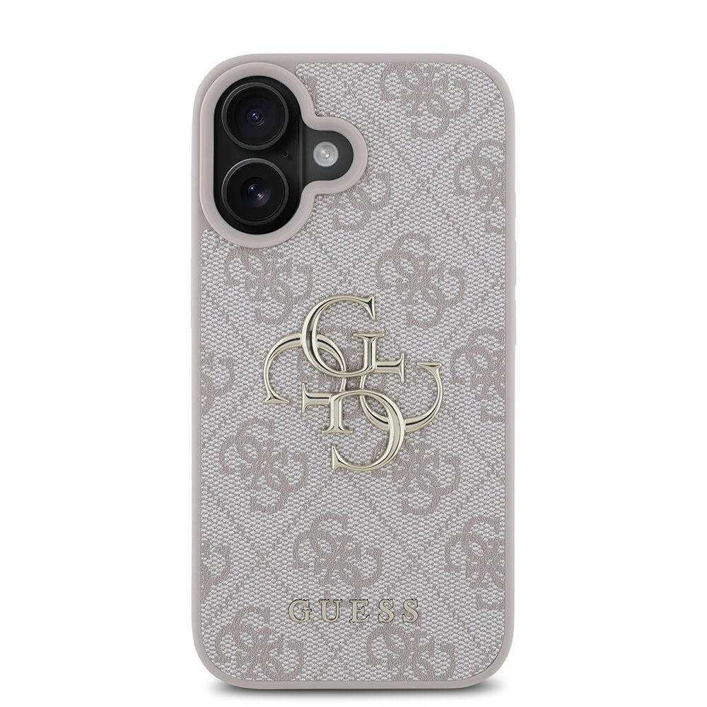 Guess iPhone 16 Plus Backcover hoesje - 4G - Big Metal Logo - Roze-Hoesjes-Ilumina Benelux