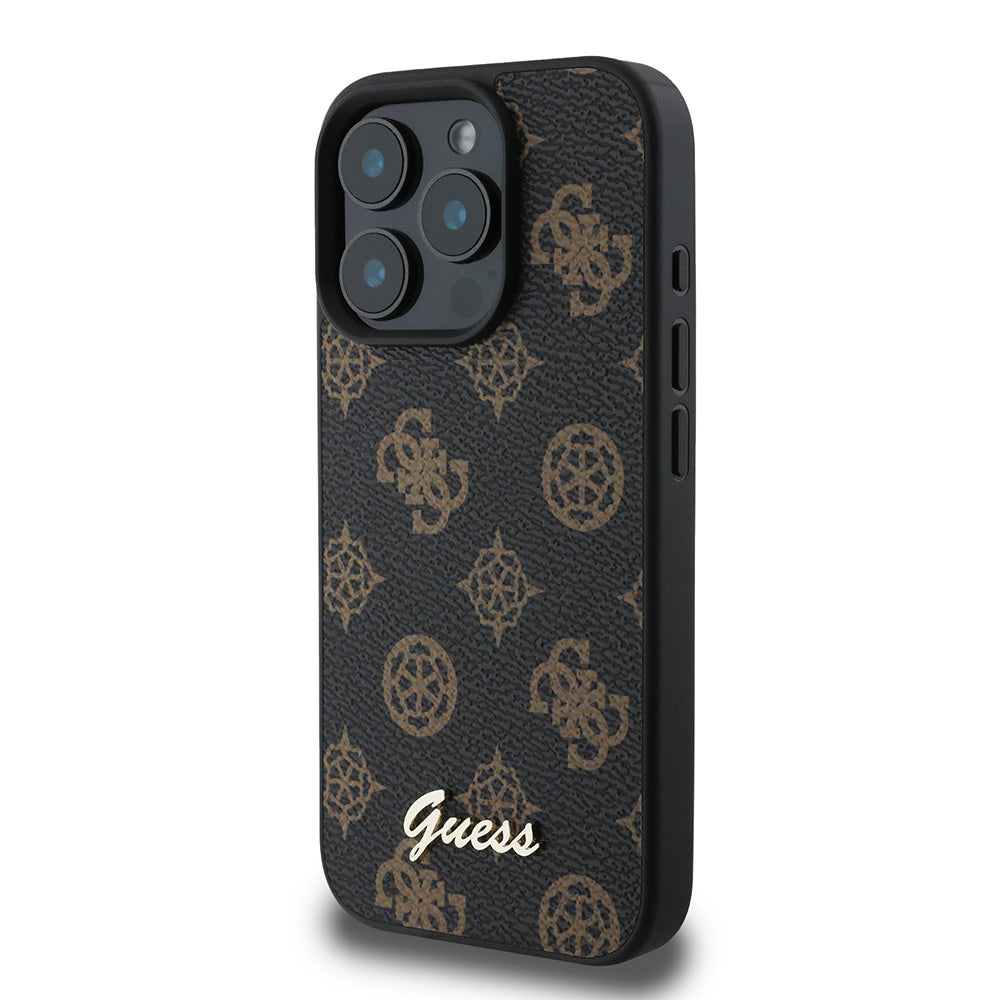 Guess iPhone 16 Pro Back Cover hoesje Magsafe Peony - Zwart-Hoesjes-Ilumina Benelux