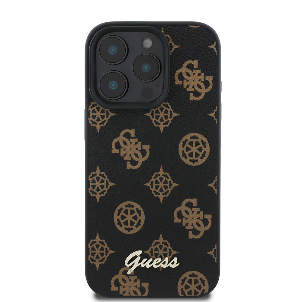 Guess iPhone 16 Pro Back Cover hoesje Magsafe Peony - Zwart-Hoesjes-Ilumina Benelux