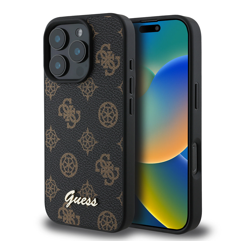 Guess iPhone 16 Pro Back Cover hoesje Magsafe Peony - Zwart-Hoesjes-Ilumina Benelux