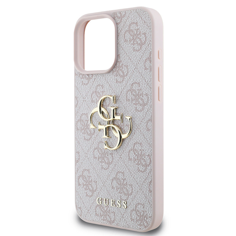 Guess iPhone 16 Pro Backcover hoesje - 4G - Big Metal Logo - Roze-Hoesjes-Ilumina Benelux