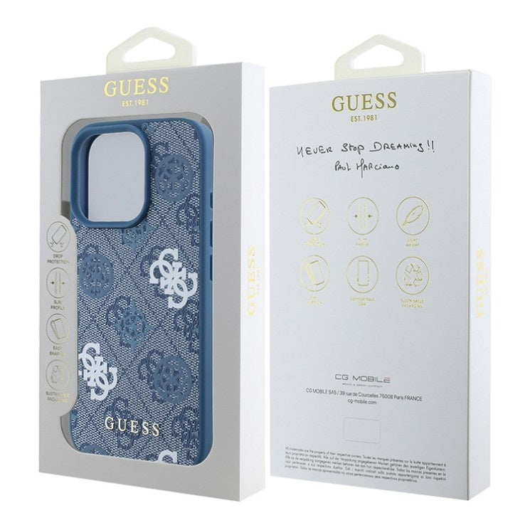 Guess iPhone 16 Pro Backcover hoesje Magsafe - Peony on 4G - Blauw-Hoesjes-Ilumina Benelux