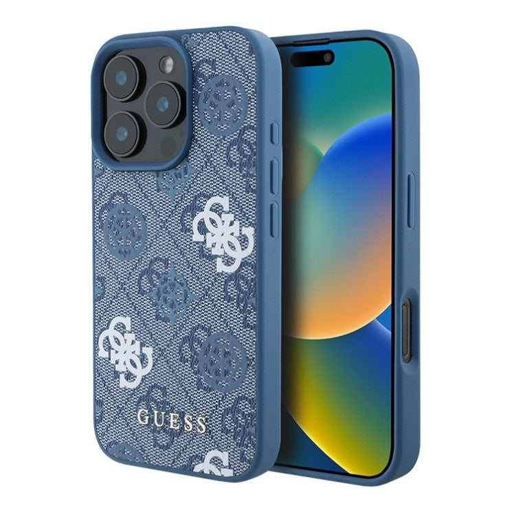 Guess iPhone 16 Pro Backcover hoesje Magsafe - Peony on 4G - Blauw-Hoesjes-Ilumina Benelux