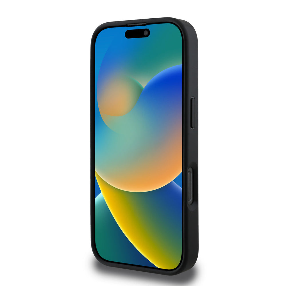 Guess iPhone 16 Pro Max Backcover hoesje - Grained - Big 4G Logo - Zwart-Hoesjes-Ilumina Benelux