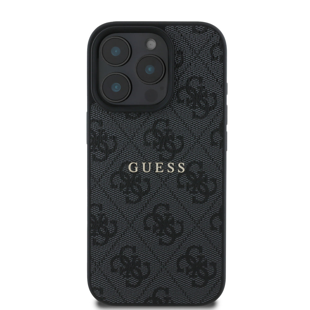 Guess iPhone 16 Pro Max Backcover hoesje - MagSafe - 4G Classic Metal Logo - Zwart-Hoesjes-Ilumina Benelux