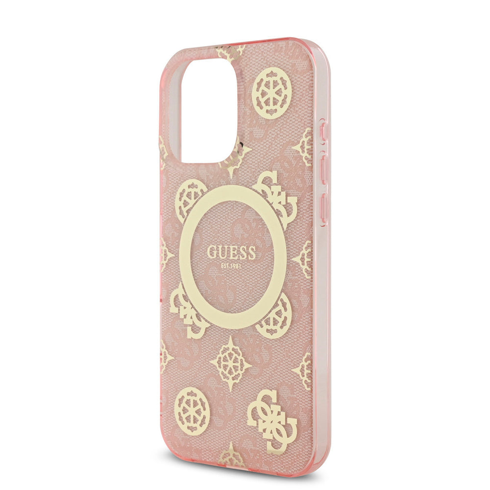 Guess iPhone 16 Pro Max Backcover hoesje - Magsafe - Peony 4G - Roze-Hoesjes-Ilumina Benelux