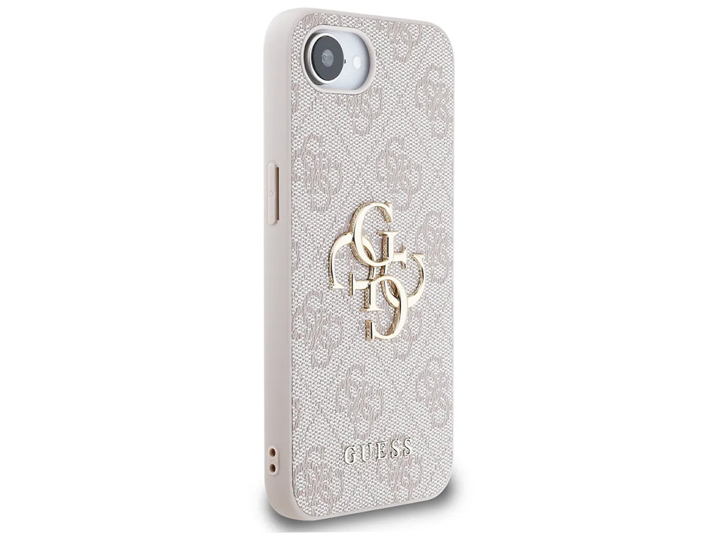 Guess iPhone 16e & 17e Backcover hoesje - 4G - Big Metal Logo - Roze-Hoesjes-Ilumina Benelux