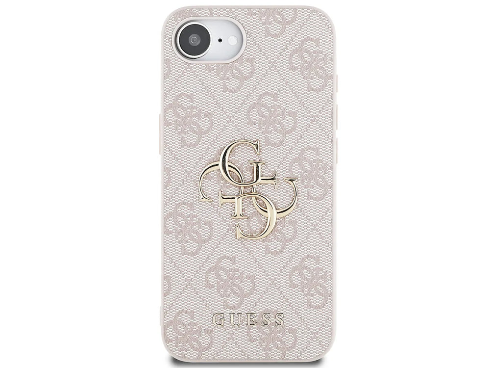 Guess iPhone 16e & 17e Backcover hoesje - 4G - Big Metal Logo - Roze-Hoesjes-Ilumina Benelux