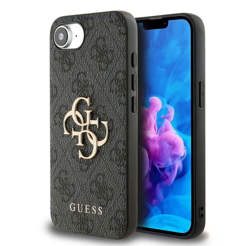 Guess iPhone 16e & 17e Backcover hoesje - 4G - Big Metal Logo - Zwart-Hoesjes-Ilumina Benelux