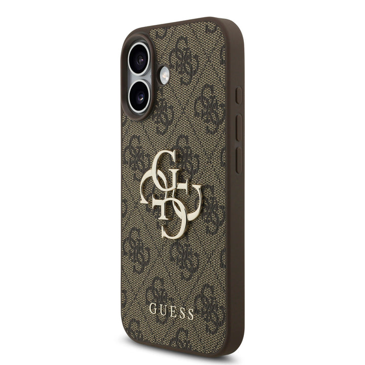 Guess iPhone 17 Backcover hoesje - 4G - Big Metal Logo - Bruin-Hoesjes-Ilumina Benelux