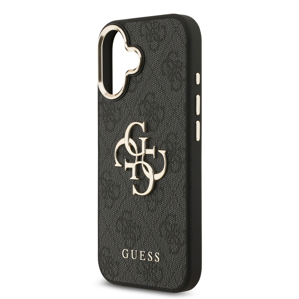 Guess iPhone 17 Backcover hoesje - 4G - Big Metal Logo - Gold Edge - Zwart-Hoesjes-Ilumina Benelux