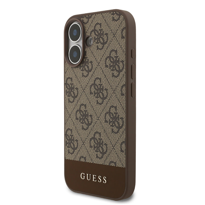 Guess iPhone 17 Backcover hoesje - 4G Bottom Stripe - Bruin-Hoesjes-Ilumina Benelux