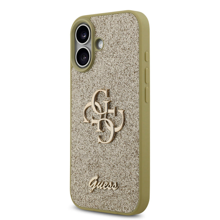 Guess iPhone 17 Backcover hoesje - Big 4G - Fixed Glitter - Goud-Hoesjes-Ilumina Benelux