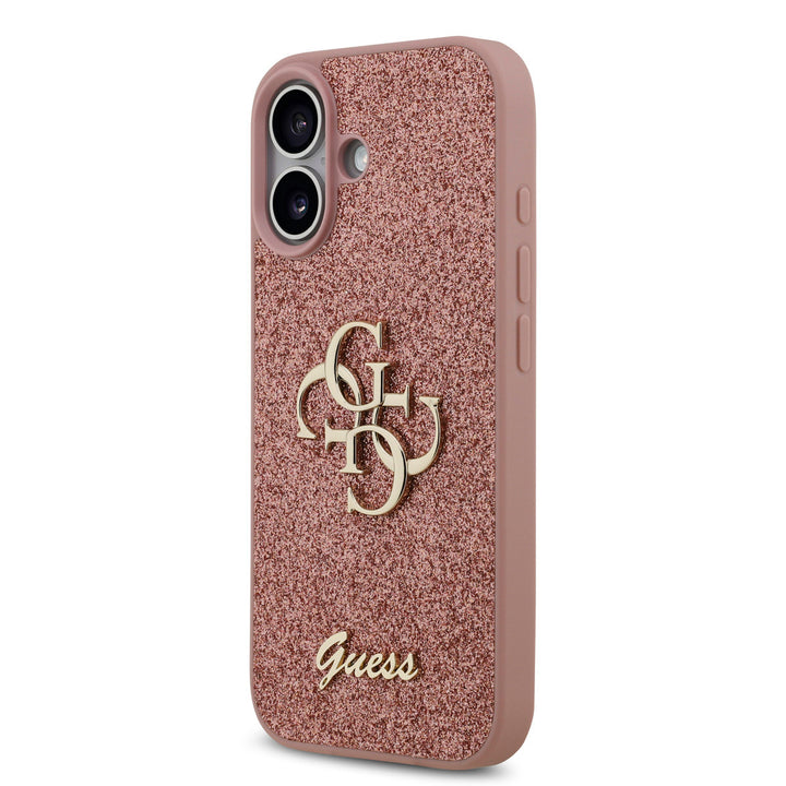 Guess iPhone 17 Backcover hoesje - Big 4G - Fixed Glitter - Roze-Hoesjes-Ilumina Benelux