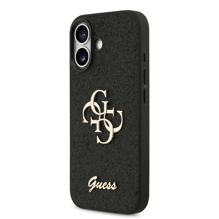 Guess iPhone 17 Backcover hoesje - Big 4G - Fixed Glitter - Zwart-Hoesjes-Ilumina Benelux