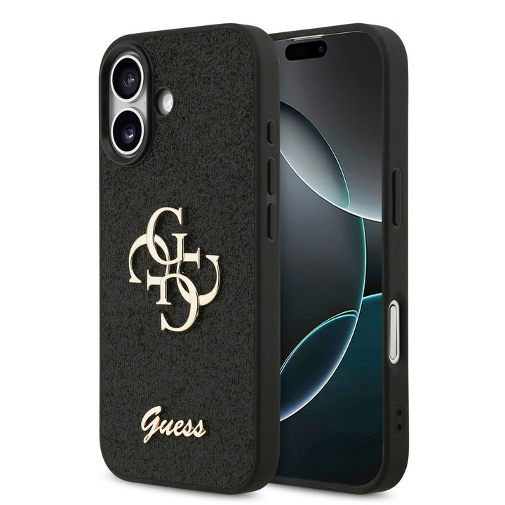 Guess iPhone 17 Backcover hoesje - Big 4G - Fixed Glitter - Zwart-Hoesjes-Ilumina Benelux