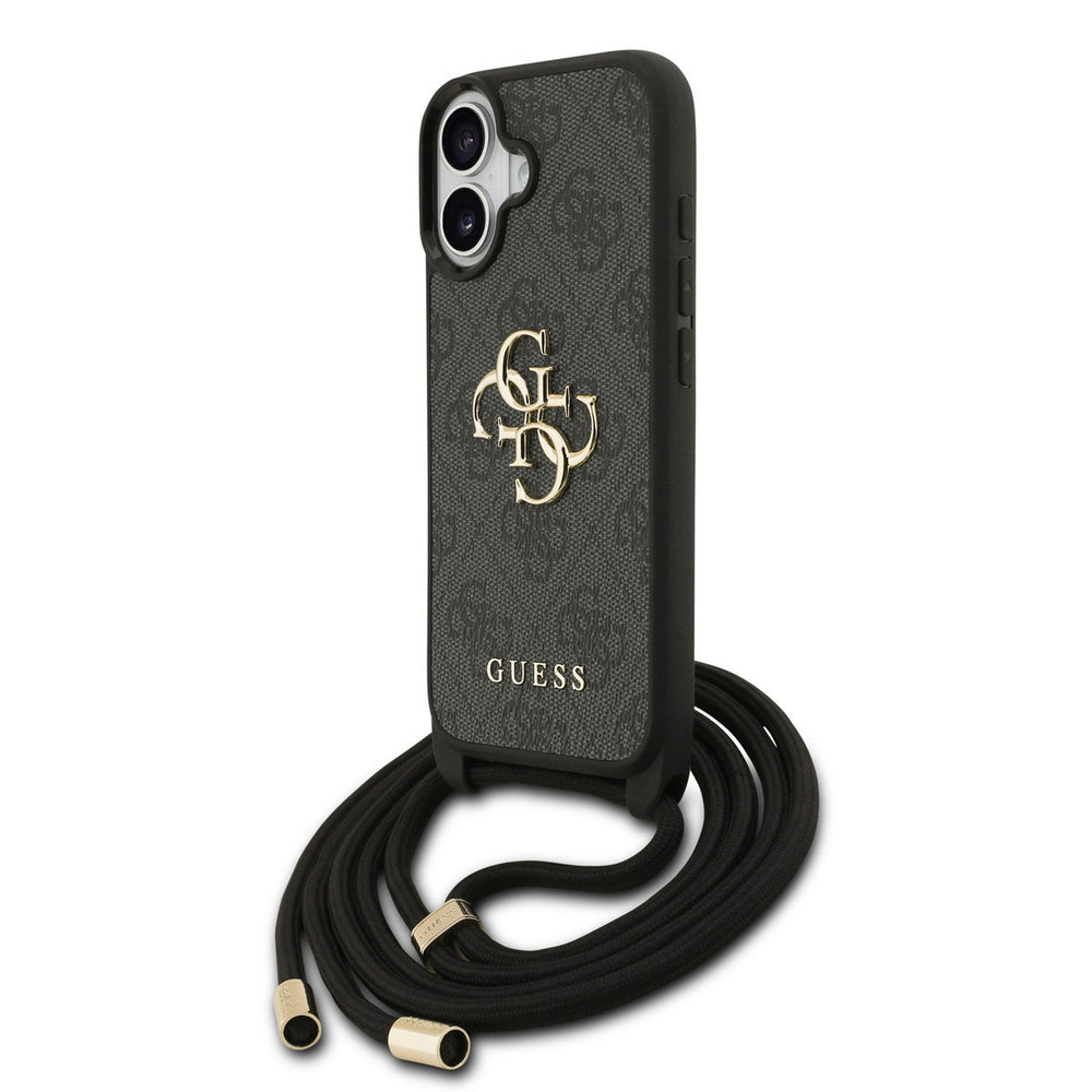 Guess iPhone 17 Backcover hoesje - Crossbody 4G Big Logo - Cord Strap - Zwart-Hoesjes-Ilumina Benelux