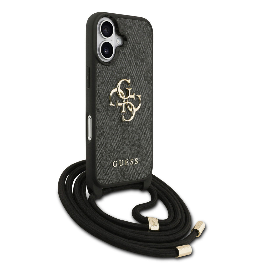 Guess iPhone 17 Backcover hoesje - Crossbody 4G Big Logo - Cord Strap - Zwart-Hoesjes-Ilumina Benelux