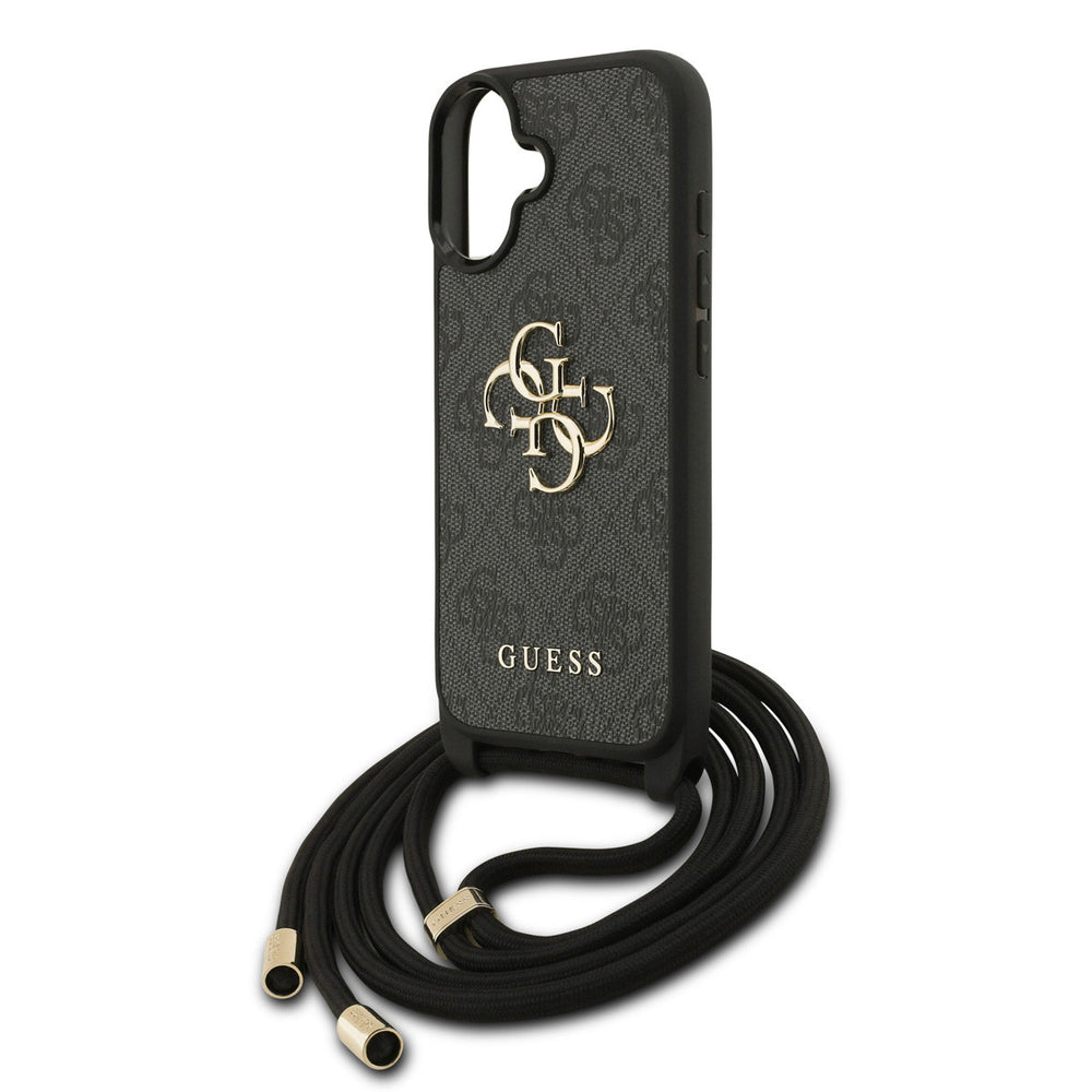 Guess iPhone 17 Backcover hoesje - Crossbody 4G Big Logo - Cord Strap - Zwart-Hoesjes-Ilumina Benelux