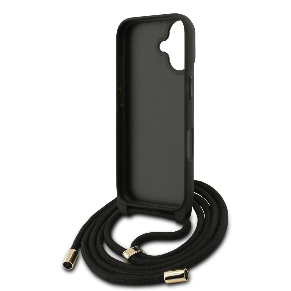 Guess iPhone 17 Backcover hoesje - Crossbody 4G Big Logo - Cord Strap - Zwart-Hoesjes-Ilumina Benelux