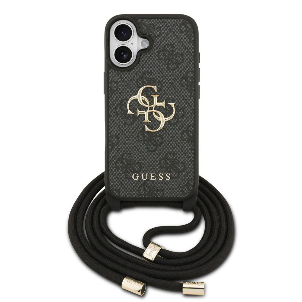 Guess iPhone 17 Backcover hoesje - Crossbody 4G Big Logo - Cord Strap - Zwart-Hoesjes-Ilumina Benelux