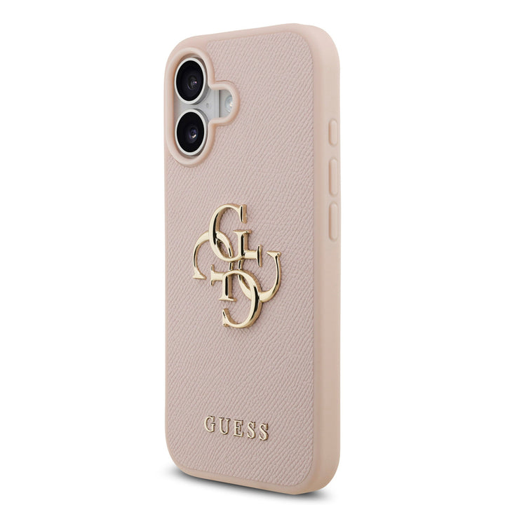 Guess iPhone 17 Backcover hoesje - Grained - Big 4G Logo - Roze-Hoesjes-Ilumina Benelux