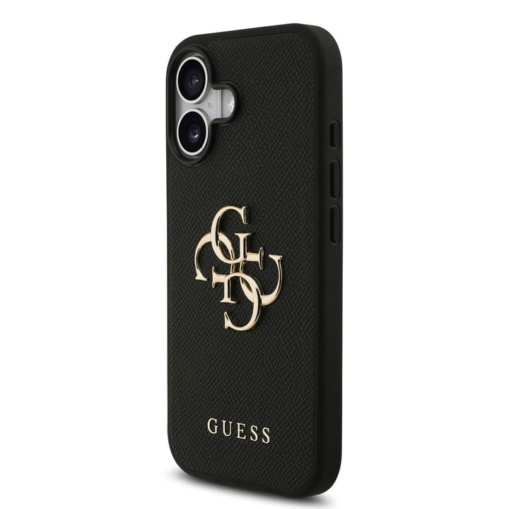 Guess iPhone 17 Backcover hoesje - Grained - Big 4G Logo - Zwart-Hoesjes-Ilumina Benelux