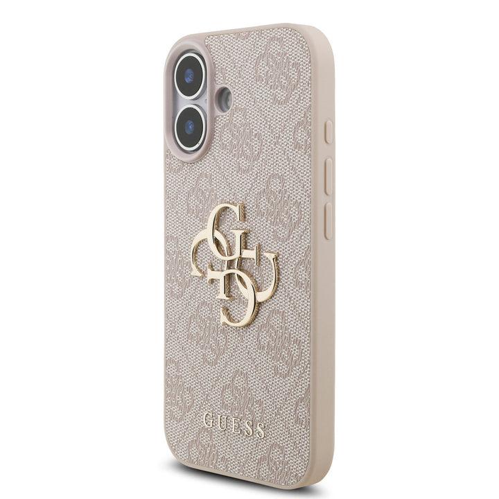Guess iPhone 17 Backcover hoesje - MagSafe - 4G Classic Logo With Strap - Roze-Hoesjes-Ilumina Benelux