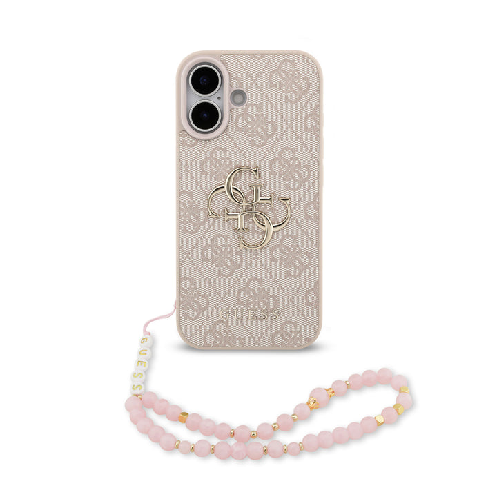 Guess iPhone 17 Backcover hoesje - MagSafe - 4G Classic Logo With Strap - Roze-Hoesjes-Ilumina Benelux